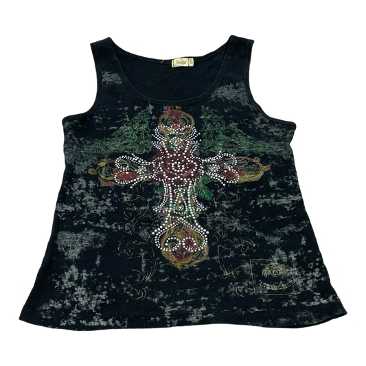 Affliction Style Bedazzled Tank Top