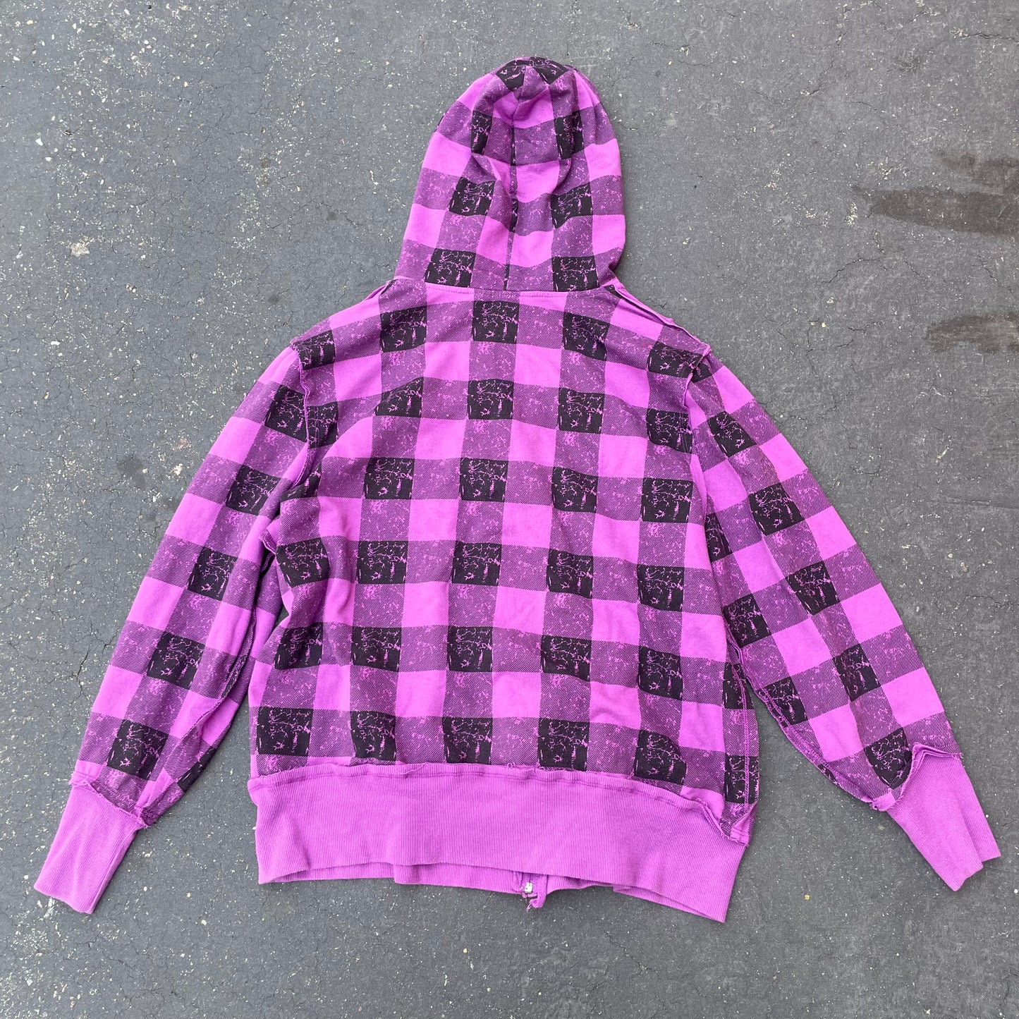 Y2K Domo Plaid MP3 Zip Up Hoodie