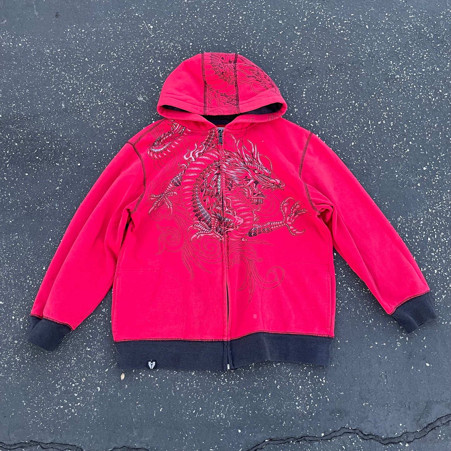 Y2K Dragon Zip Up Hoodie