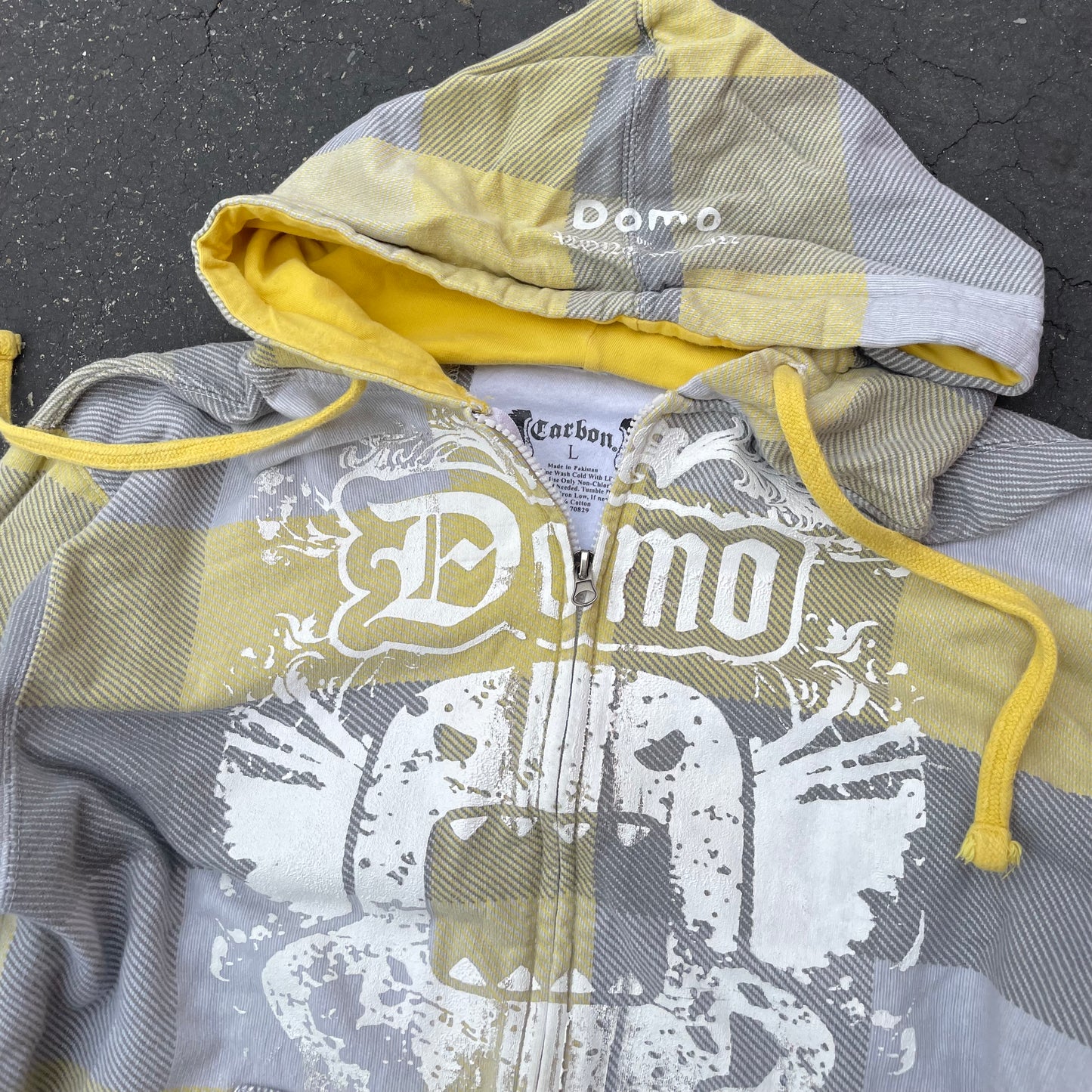 Y2K Domo Plaid Zip Up Hoodie