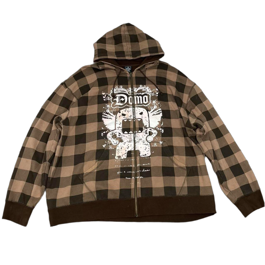 Domo Plaid Zip Up Hoodie