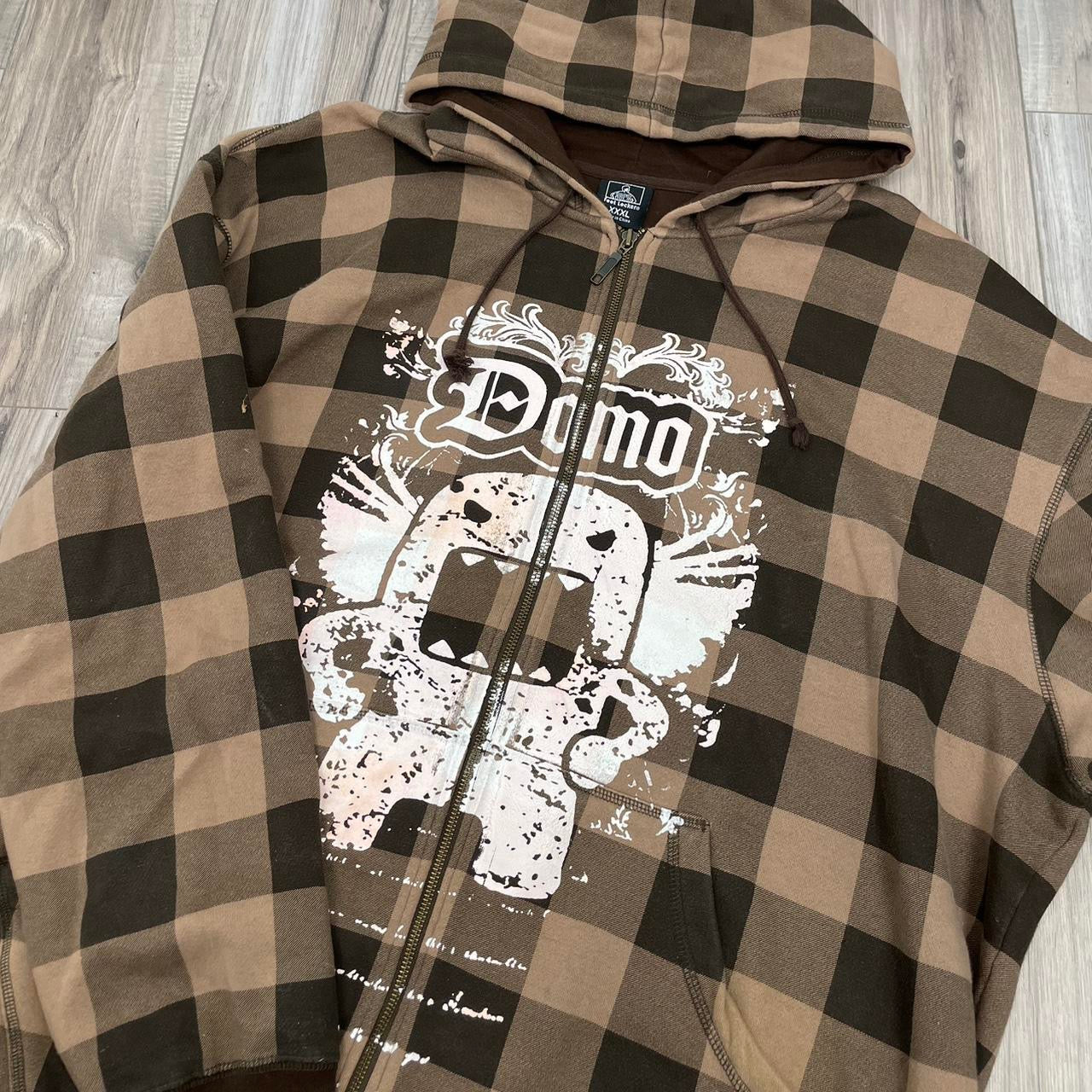 Domo Plaid Zip Up Hoodie