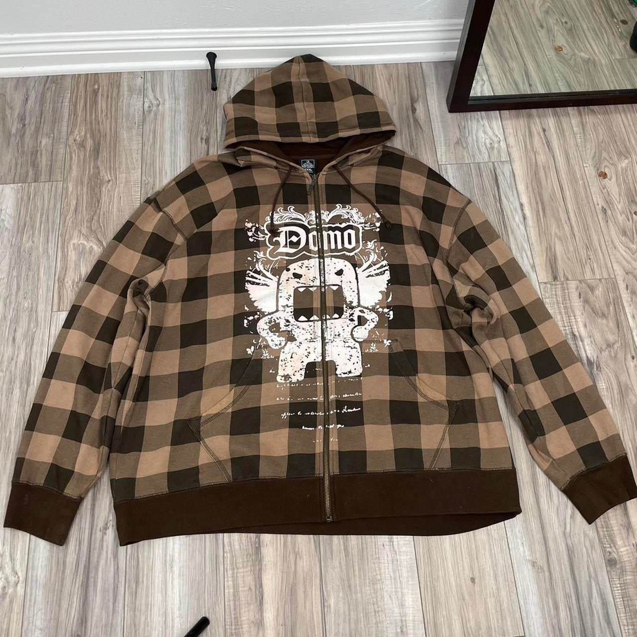 Domo Plaid Zip Up Hoodie