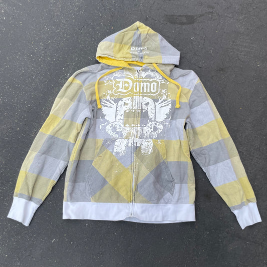 Y2K Domo Plaid Zip Up Hoodie