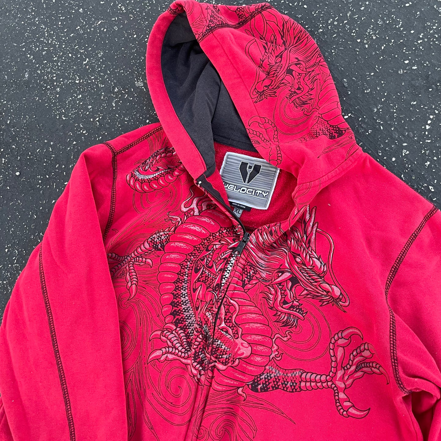 Y2K Dragon Zip Up Hoodie